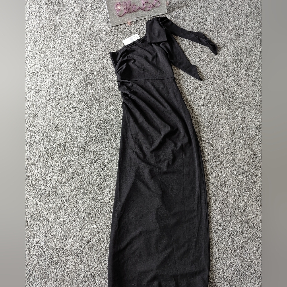 NWT Pretty Garden One Shoulder Bow Detail Dress Formal S - Picture 10 of 12